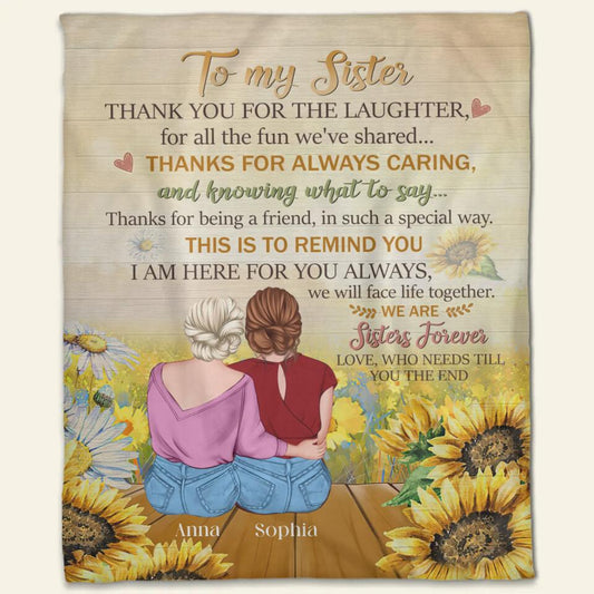 Personalized We Are Sisters Forever Fleece Blanket