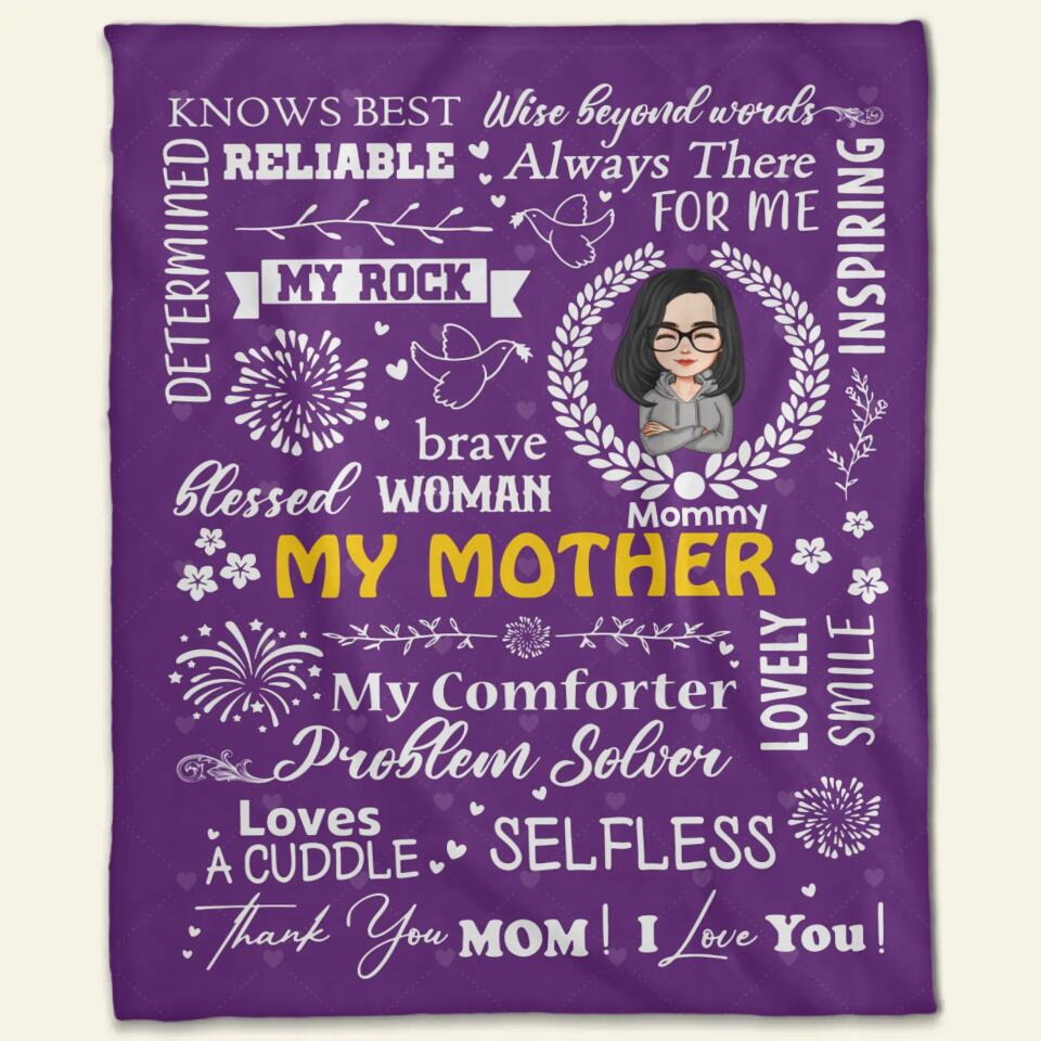 Personalized Thank You Mom Fleece Blanket