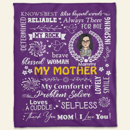 Personalized Thank You Mom Fleece Blanket