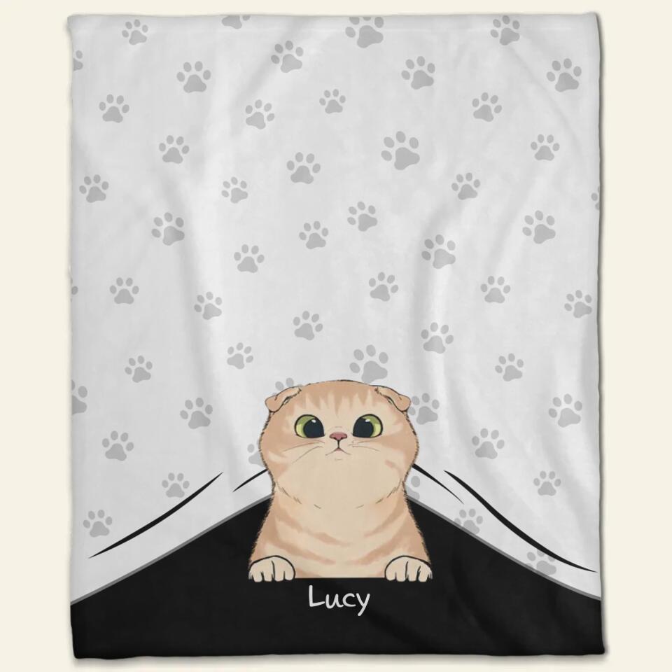 Personalized Peeking Pet Fleece Blanket