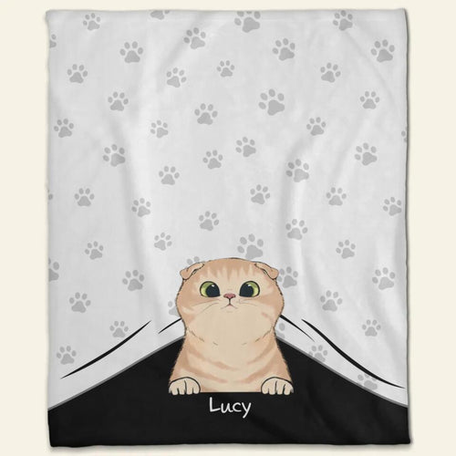 Personalized Peeking Pet Fleece Blanket