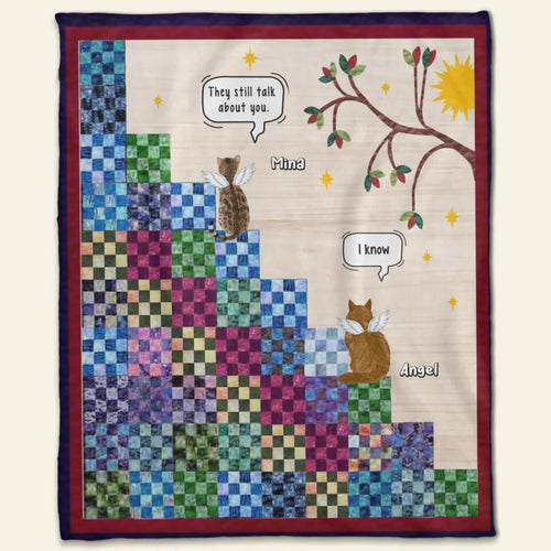 Personalized Memorial Cat Fleece Blanket