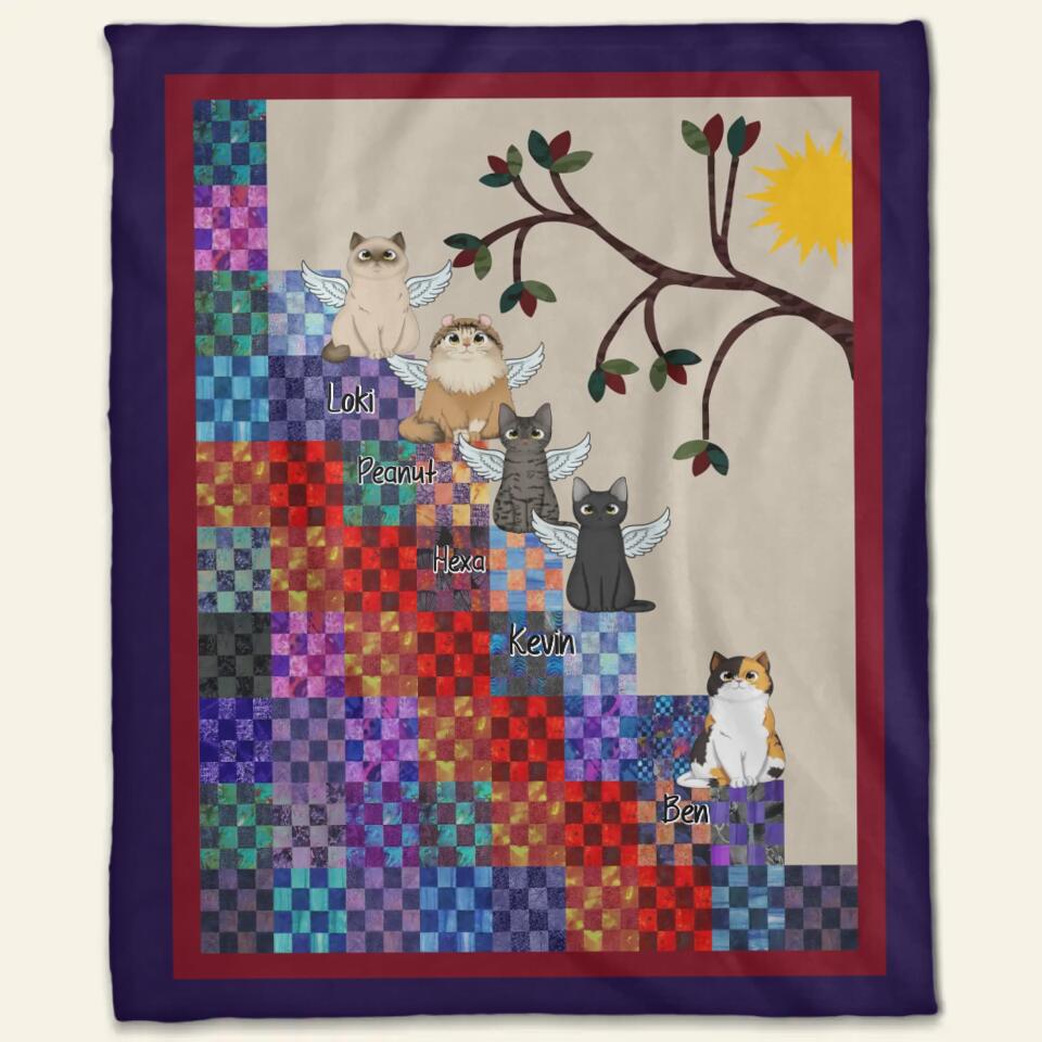 Personalized Cat Stairway To Heaven Fleece Blanket