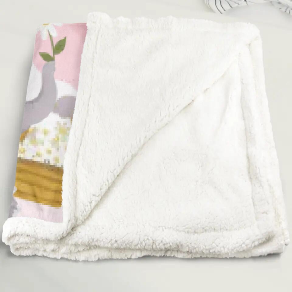 Personalized Hi Mommy Letter Mother Fleece Blanket