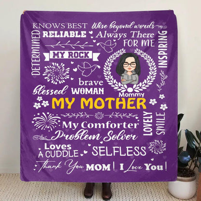 Personalized Thank You Mom Fleece Blanket