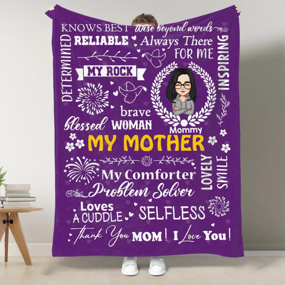 Personalized Thank You Mom Fleece Blanket