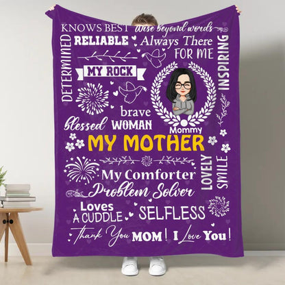 Personalized Thank You Mom Fleece Blanket