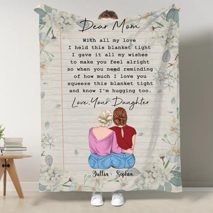 Personalized Dear Mom Fleece Blanket